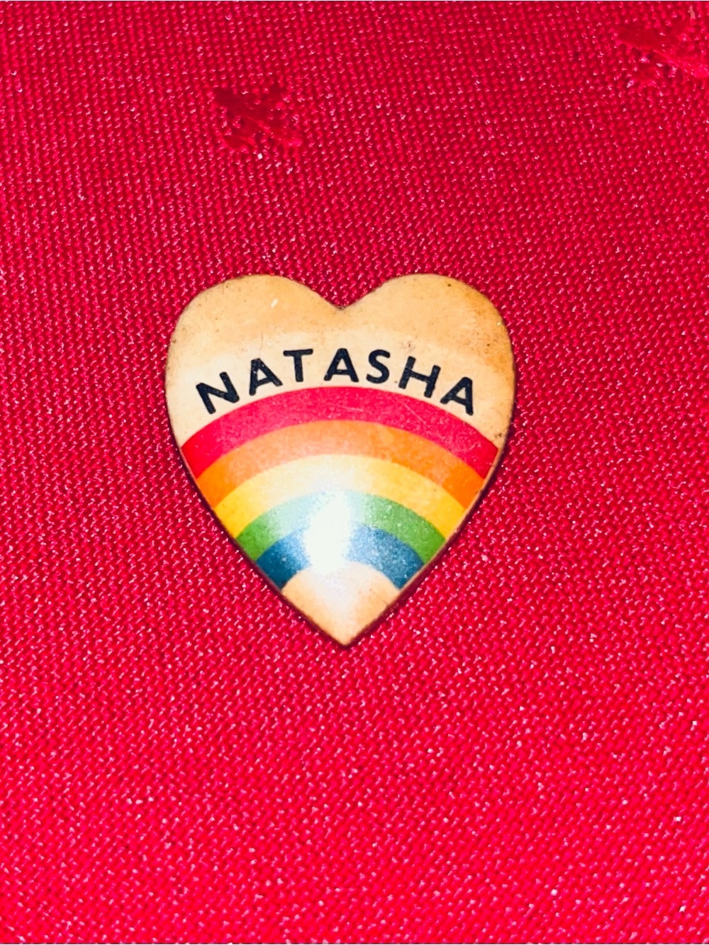 Personalized Natasha Couture Heart Rainbow Brooch - Multicolor